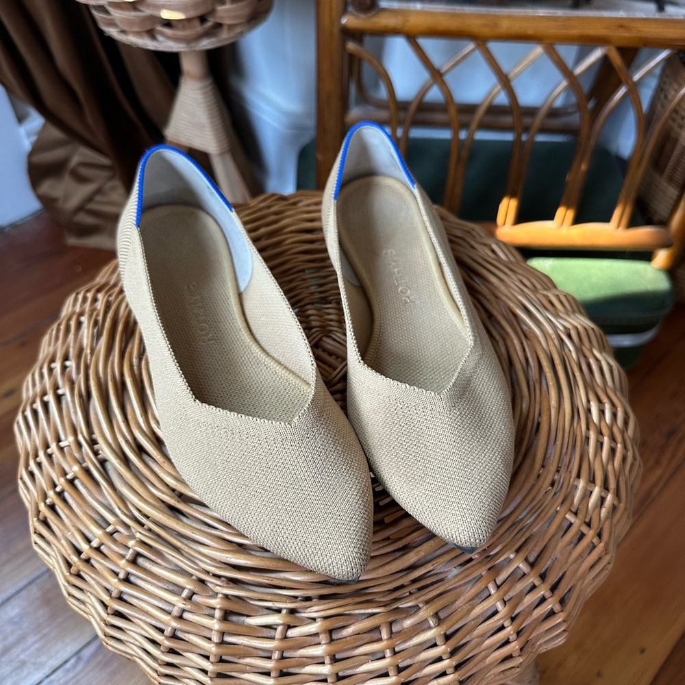 Rothy's Camel Tan Pointed-Toe Flats